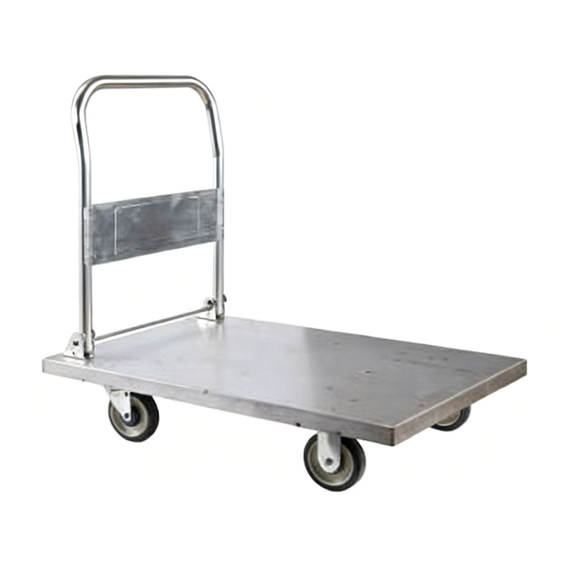 Kraftig stålvagn, lastvagn, transportvagn, hushållsflakvagn, portabel släpvagn, hopfällbar liten vagn, handdragen vagn